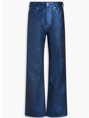 💙VERONICA BEARD Dylan Metallic Coated High-rise Straight-leg Jeans NWT💙